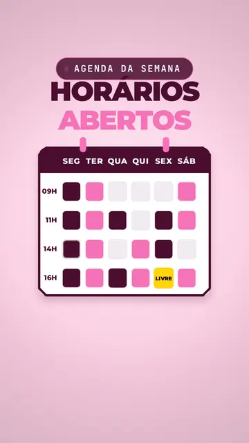 Agenda animada de salão de beleza com horários livres